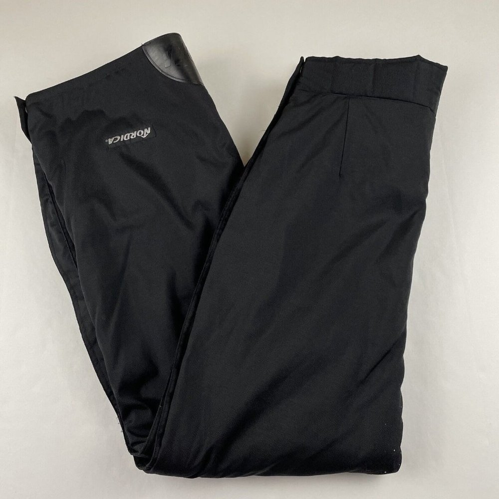 Nordica Ski Pants Men’s 32 Full Zip Legs Black Nylon Adjust Waist Zip Pockets